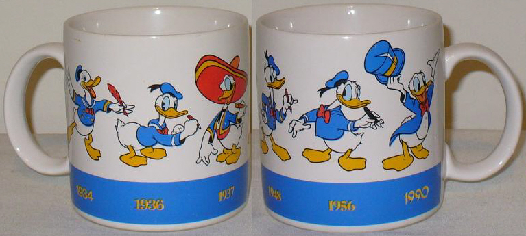1960s Donald Duck 3D Ceramic Mug - ID: octdisneyana18128
